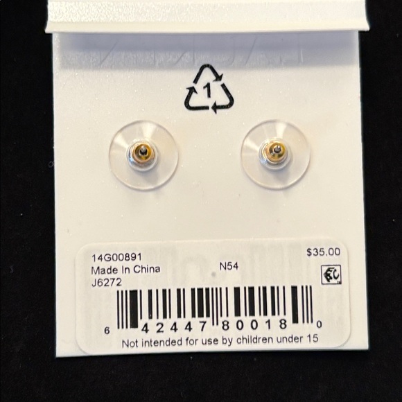 Ralph Lauren Halo Gold Tone CZ Stud Earrings - Picture 4 of 6